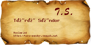 Törő Sándor névjegykártya